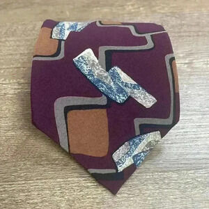Vintage Christian Dior Men's Tie Geometric 80s 90s 100% Silk 3.5"